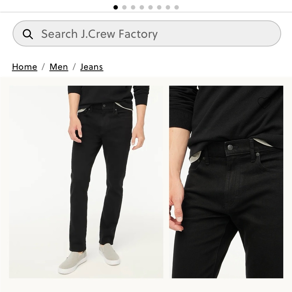 J. Crew Men's Black Flex Straight Jeans